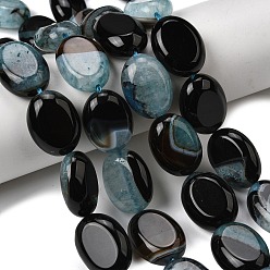 Светло-Голубой Природный агат бисер нитей, окрашенная и подогревом, Плоско-овальные, Небесно-голубой, 19~20x14.5~15.5x7.5~8 мм, отверстие : 0.8~1 мм, около 20 шт / нитка, 15.55''~15.75'' (39.5~40 см)