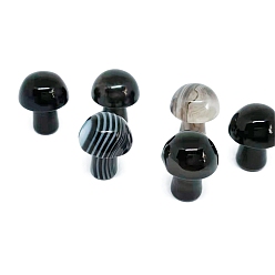 (946F)Морозный цвет внутри  Жонкиль / Непрозрачная зеленая подкладка Натуральный черный агат (окрашенный и нагретый) лечебные грибные фигурки, Украшения из камня с энергией Рейки, 20 мм