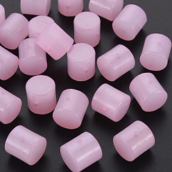 Pearl Pink Imitation Jelly Acrylic Beads, Column, Pearl Pink, 14.5x14.5mm, Hole: 1.8mm, about 200pcs/500g