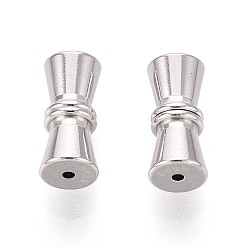 Платина 925 стерлингового серебра винтовые застежками, с печатью s925, платина, 11x5 мм, отверстие : 1 мм
