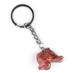 Лабрадорита Брелок дельфин, Подвесное украшение для рюкзака из натурального лабрадорита, 8 см