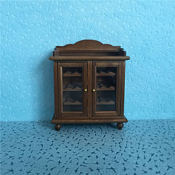 Кокосово-Коричневый Мини-модель винного шкафа из дерева, аксессуары для кукольного домика с микро-ландшафтом, притворяясь опорными украшениями, кокосового коричневый, 100x45x130 мм