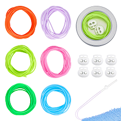 (52) Непрозрачная лаванда Полая труба ПВХ трубчатый синтетический каучуковый шнур, с пластиковыми помпонами-застежками, разноцветные, 2 мм, отверстие : 1 мм