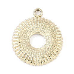 Настоящее золото 14K 304 подвески из нержавеющей стали, пончик очарование, реальный 14 k позолоченный, 15x12.5x1.5 мм, отверстие : 1.2 мм