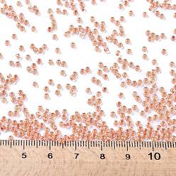 (985) Inside Color Crystal/Salmon Lined TOHO Round Seed Beads, Japanese Seed Beads, (985) Inside Color Crystal/Salmon Lined, 11/0, 2.2mm, Hole: 0.8mm, about 5555pcs/50g