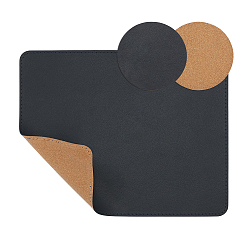 Черный 3шт. коврик для мыши из пробки и кожи, коврик для офисного стола, прямоугольный/плоский круглый, чёрные, 100~300x100~240x2~4 мм