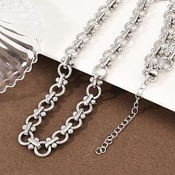 Нержавеющая Сталь Цвет 8мм 304 ожерелья из витых звеньев цепи из нержавеющей стали, не тускнеет, цвет нержавеющей стали, 17.36 дюйм (44.1 см)