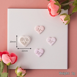 Сердце Пластиковые формы на день святого валентина, резцы глины, инструменты для лепки из глины, для серьги решений, сердцебиение, 2x2.2x1.15 см