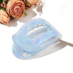 Светло-Синий Овальные заколки для волос из ацетата целлюлозы, аксессуары для волос для женщин и девочек, голубой, 100x65 мм