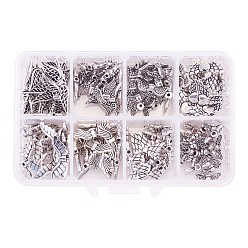 Античное Серебро Сплавочные овальные бусины тибетского стиля , крыло, античное серебро, 11x7x3см, 160pcs / коробка