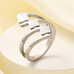 Нержавеющая Сталь Цвет Текстурированный ромб 304 перстень из нержавеющей стали для женщин, цвет нержавеющей стали, внутренний диаметр: 17 мм