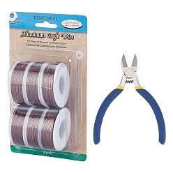 Кокосово-Коричневый Круглая алюминиевая проволока, кусачками, кокосового коричневый, 20 датчик, 0.8 мм, 36 м / рулон, 6 рулонов