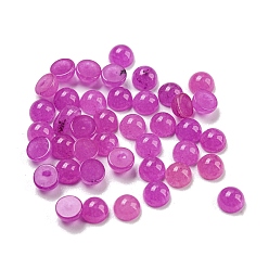 Белый Нефрит Кабошоны из натурального белого нефрита, полукруглый, фуксиново-красные, 4x2~2.5 мм