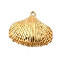 Shell Shape 304 подвески из нержавеющей стали, ионное покрытие (ip), реальный 18 k позолоченный, формы раковины, 25x29x4 мм, отверстие : 2.2 мм