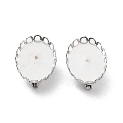 Нержавеющая Сталь Цвет Не тускнеет 304 основа для броши из нержавеющей стали, овальные, цвет нержавеющей стали, 14x19x2.8 мм, лоток : 18.5x13.5 мм