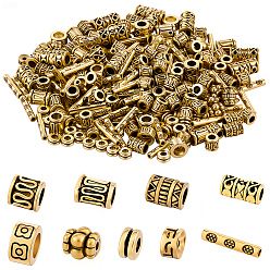 Античное Золото 300 шт 9 стиль бусины-распорки сплава тибетского стиля, разнообразные, античное золото , 5~14x2.5~6 мм, отверстие : 1.4~4 мм