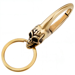 Античное Золото Застежки в виде клешней омара из латуни в форме черепа, с раздельными брелоками, античное золото , 54x13.5x27 мм, отверстие : 7.5x5.5 мм