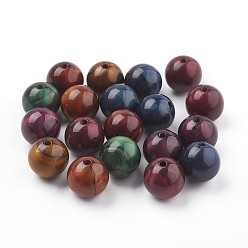(52) Непрозрачная лаванда Акриловые бусины, имитация тигра глаз бисер, круглые, разноцветные, 17~17.5 мм, Отверстие : 2.5 мм , около 167 шт / 500 г
