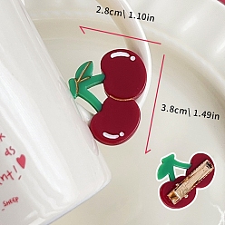 Вишня Заколки из кожи аллигатора из ацетата целлюлозы (смола), вишня, 38x28 мм