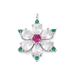 Платина Покрытие стойки латунь с подвесками из фианита, долговечный, без свинца и без кадмия, , платина, 26x19.5x5 мм, отверстие : 1.8 мм