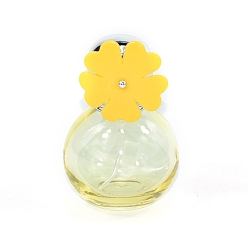 Gold Flower Glass Spray Bottle, for Essential Oils, Perfume, Gold, 4.6x7cm, Capacity: 30ml(1.01fl. oz)
