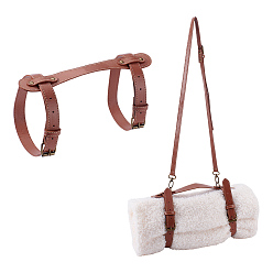 Сиена 2 шт. 2 стили ремешок для одеяла из искусственной кожи, с пряжками из цинкового сплава, для кемпинга на открытом воздухе для пикника, цвет охры, 613x297x13 мм, 1 шт / цвет