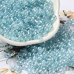 Light Sky Blue Opaque Acrylic Beads, Beans, Light Sky Blue, 6x3.5x3mm, Hole: 1.2mm, about 10000pcs/500g