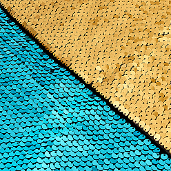 Темно-бирюзовый Полиэстеровая ткань с пайетками, для аксессуаров одежды, темные бирюзовый, 145x50x0.05 см