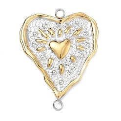 Золотой & Цвет Нержавеющей Стали 304 подвески-сердечки из текстурированной нержавеющей стали, золотые и нержавеющая сталь цвет, 39x30x3 мм, отверстие : 2.5 мм