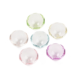 (52) Непрозрачная лаванда УФ-покрытие акриловым шарик крышки, цветок, разноцветные, 22x12.5 мм, отверстие : 2 мм