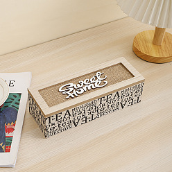 Rectangle Деревянные ящики для хранения, прямоугольные, 23.8x8.7x7 см