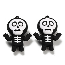 Skull Большие подвески из ПВХ на Хэллоуин, череп, 53x41x23.5 мм, отверстие : 3 мм
