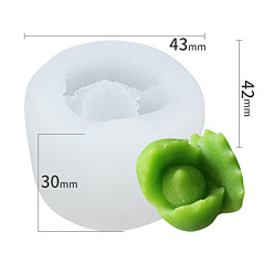 Белый Силиконовые формы для свечей в форме растений, для изготовления ароматических свечей 3d, белые, 4.2x4.3x3 см