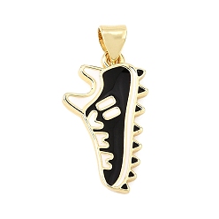 Shoes Baseball Alloy Enamel Pendants, Golden, Shoes Charms, 22.5x13x2mm, Hole: 4.5x3mm