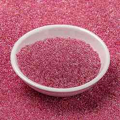 (RR276) Dark Coral Lined Crystal AB MIYUKI Round Rocailles Beads, Japanese Seed Beads, 15/0, (RR276) Dark Coral Lined Crystal AB, 15/0, 1.5mm, Hole: 0.7mm, about 250000pcs/pound