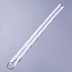 White Garment Accessories, Brass Zipper, Zip-fastener Components, White, 430x32x2.5mm