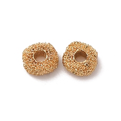 Настоящее золото 18K Латунные бусины, без кадмия, без никеля и без свинца, квадратный, реальный 18 k позолоченный, 5x4.5x2 мм, отверстие : 1.4 мм