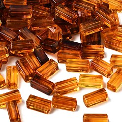 Rectangle Прозрачные акриловые бусины, имитировать янтарные бусы, прямоугольные, 14x6x6 мм, отверстие : 1.8 мм, Около 1063 шт / 500 г
