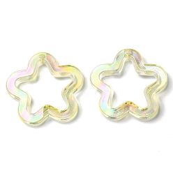 Зелено-Желтый Прозрачные акриловые подвески, звезда, зеленый желтый, 30x30.5x5 мм, отверстие : 1.8 мм