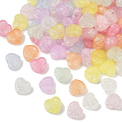 (52) Непрозрачная лаванда Прозрачных бусин акриловые треск, сердце, разноцветные, 13x15x7 мм, отверстие : 2 мм, 454 шт / 500 г