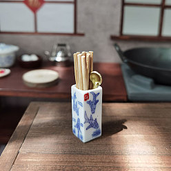 Королевский синий Фарфоровая миниатюрная посуда украшения, аксессуары для кукольного домика в микроландшафтном саду, притворяясь опорными украшениями, королевский синий, 13x30 мм