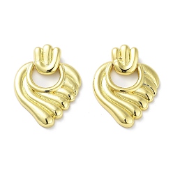 Real 16K Gold Plated Brass Pendants, Cadmium Free & Lead Free, Heart, Real 16K Gold Plated, 33x25.5x3.5mm, Hole: 4x2mm