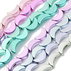 (52) Непрозрачная лаванда Гальванические нити из синтетических немагнитных гематитовых бусин, луна, разноцветные, 8.5x5x2.5 мм, отверстие : 0.8 мм, около 54 шт / нитка, 17.01'' (43.2 см)