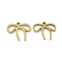 Настоящее золото 18K Ионное покрытие (ip) 316 l подвески из хирургической нержавеющей стали, без никеля , лазерная резка, очарование бантом, реальный 18 k позолоченный, 11x14x1.5 мм, отверстие : 1 мм