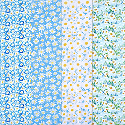 Couleur Mélangete Tissu en polycoton, pour accessoires de vêtement, motif de marguerite, couleur mixte, 500x450x0.2mm, environ 4 pcs / ensemble