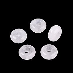 Белый Нефрит Натуральный белый нефрит европейский бисер, гладкая рондель, бусины с большим отверстием, 10x4.5~5 мм, отверстие : 4 мм