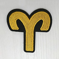 Aries Computerized Embroidery Cloth Iron on/Sew on Patches, Costume Accessories, Appliques, Constellation, Aries, 67x67mm