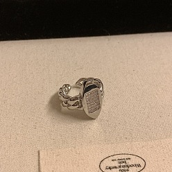 Rugby Кольца-манжеты из сплава с кристаллами и стразами, платина, регби, внутренний диаметр: регулируемый