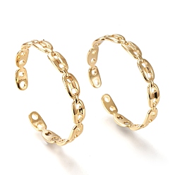 Настоящее золото 18K Латунь манжеты браслеты, форма цепочки кофейных зерен, реальный 18 k позолоченный, внутренний диаметр: 2-1/8x2-3/8 дюйм (5.5x6 см), 9 мм