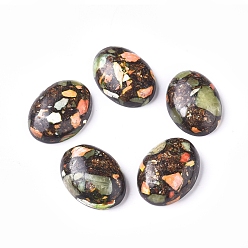 Имперская яшма Собранные синтетические бронзитовые и имперские яшмы и перидотские кабошоны, овальные, 25x18x7~8 мм
